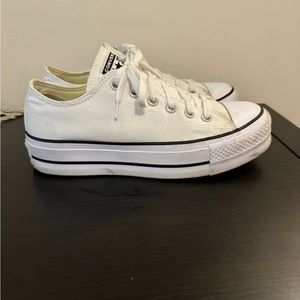 White Platform Converse Size 8